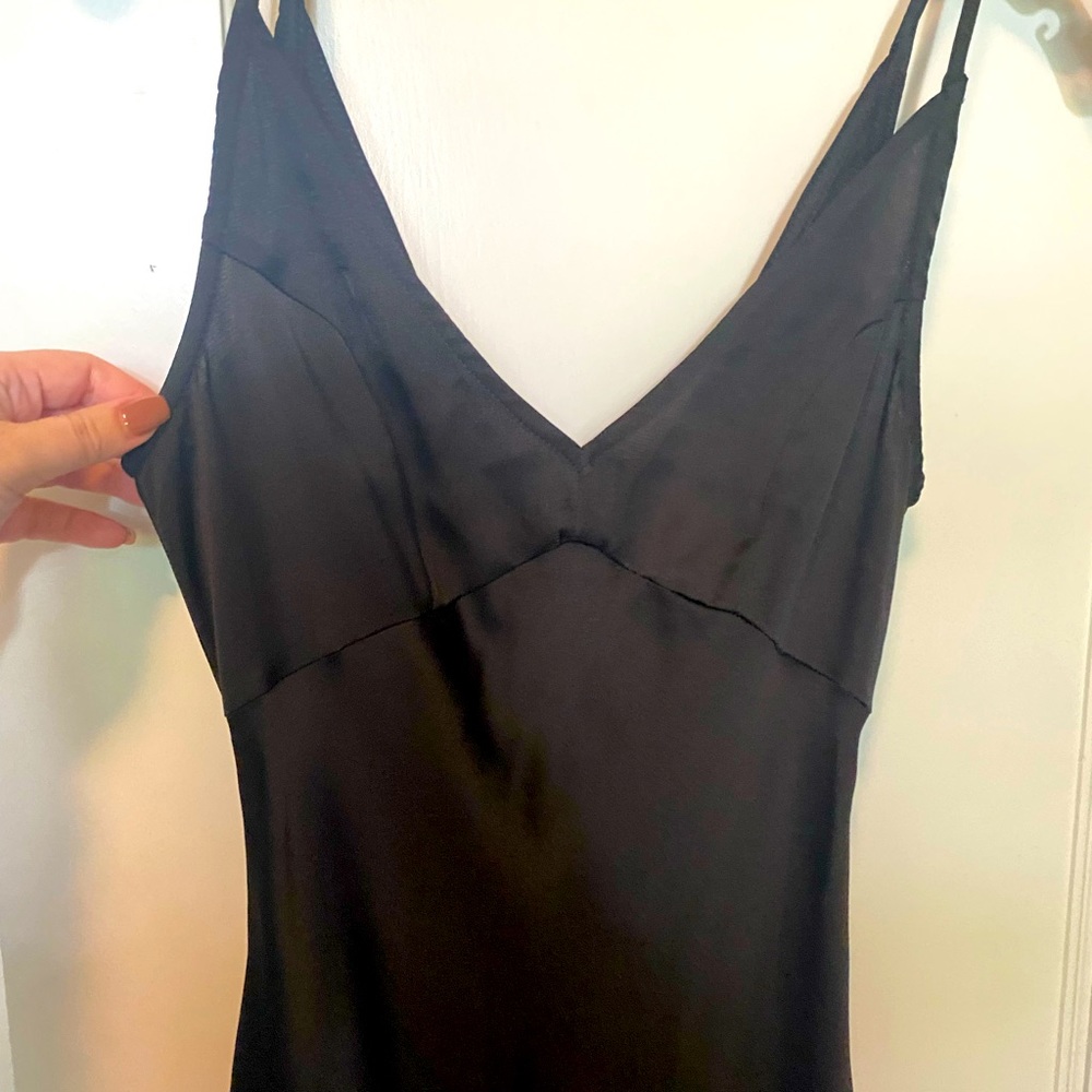V-neck black maxi dress